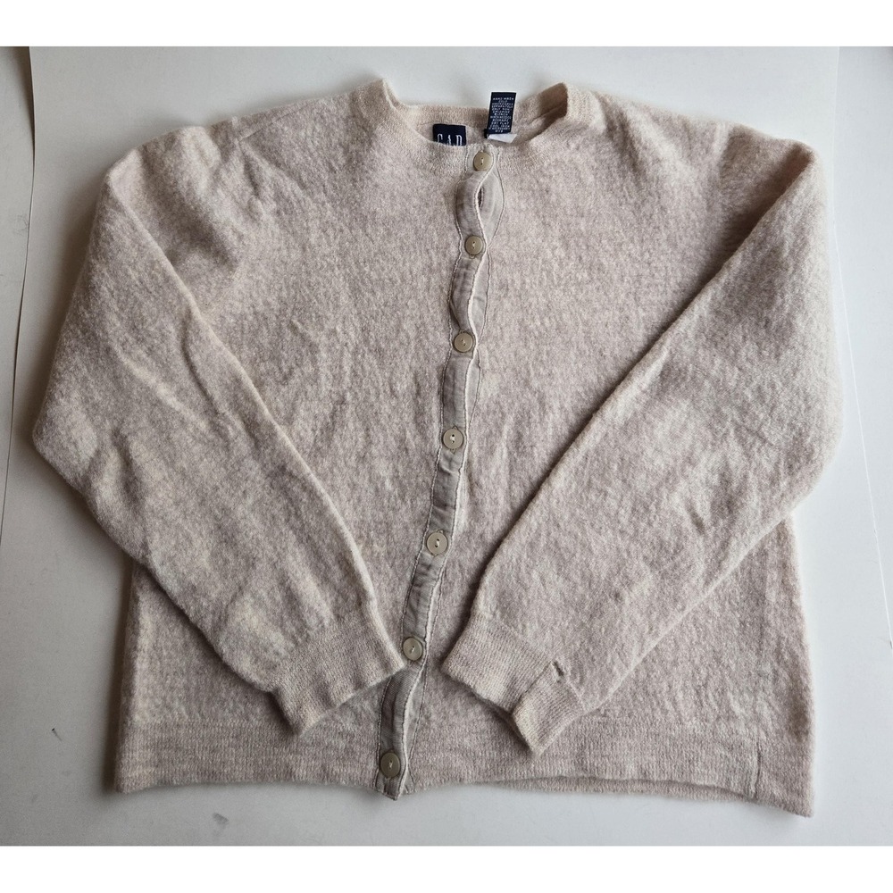 Vintage 90s Y2K beige Gap wool sweater / kids L(?) - discounted for‎ flaws